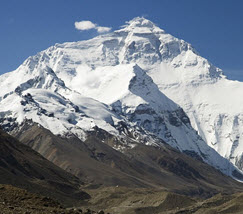 Snow-capped peak of Mount Everest