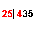 Step 1: Divide 4 by 25
