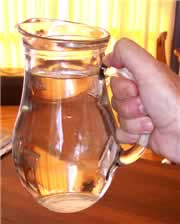 One quart container of water