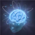 Illustration of a brain with light radiating from it
