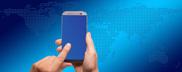 Circuit board with glowing binary numbers 0 and 1