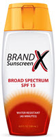 Plastic bottle of sunscreen